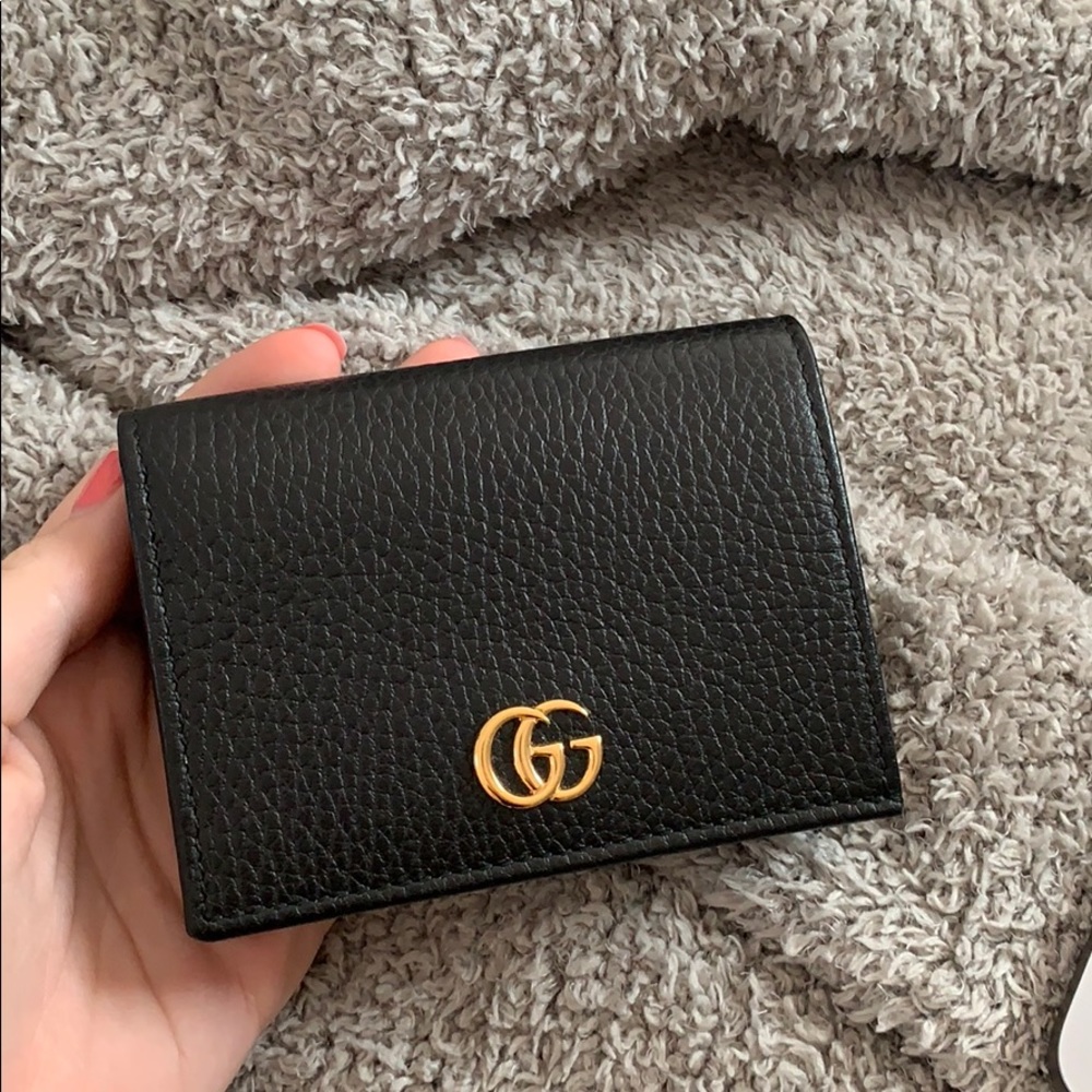 Gucci marmot black pebble leather wallet